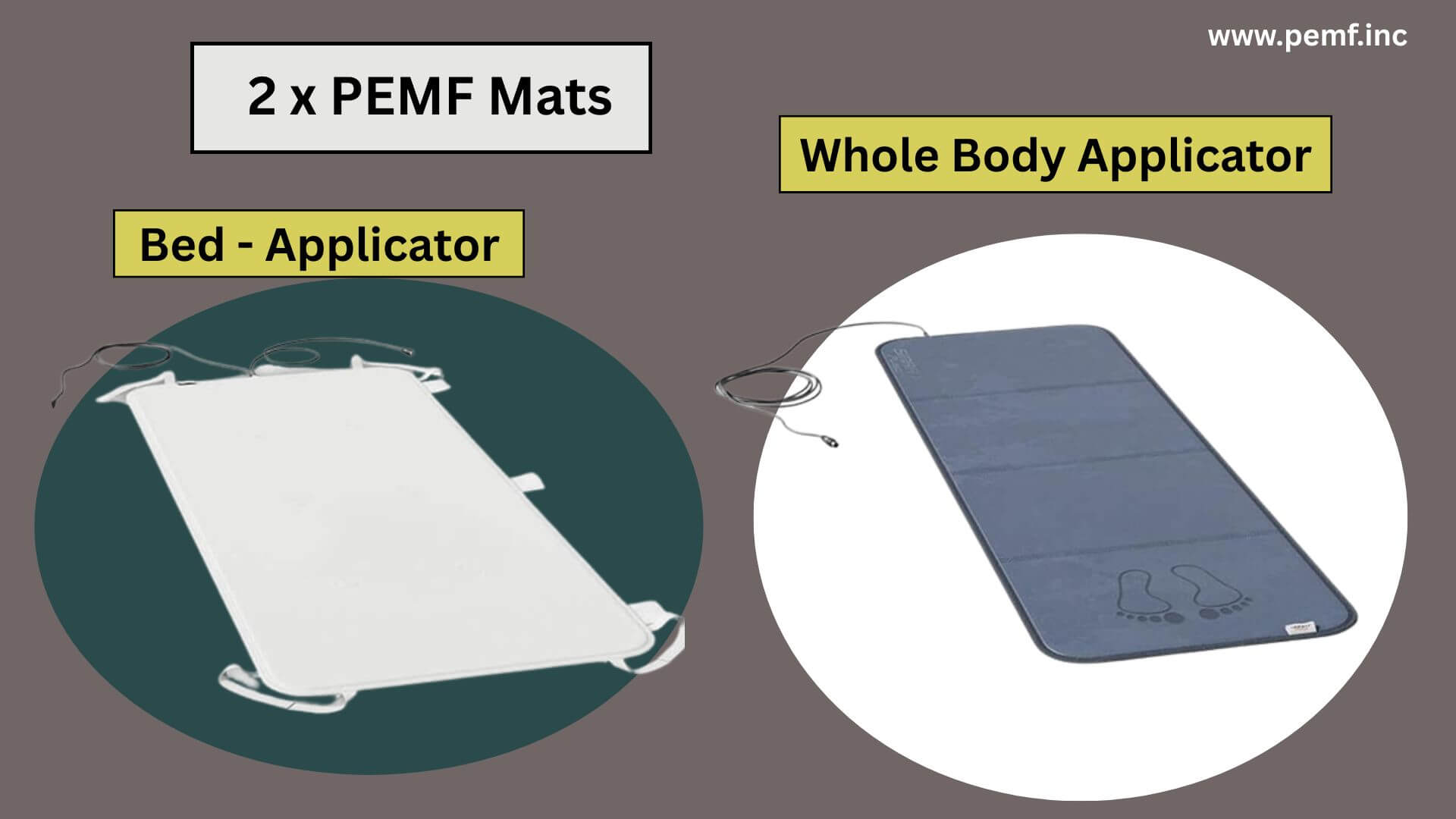 Comparison of two PEMF mats showing bed applicator and full body applicator