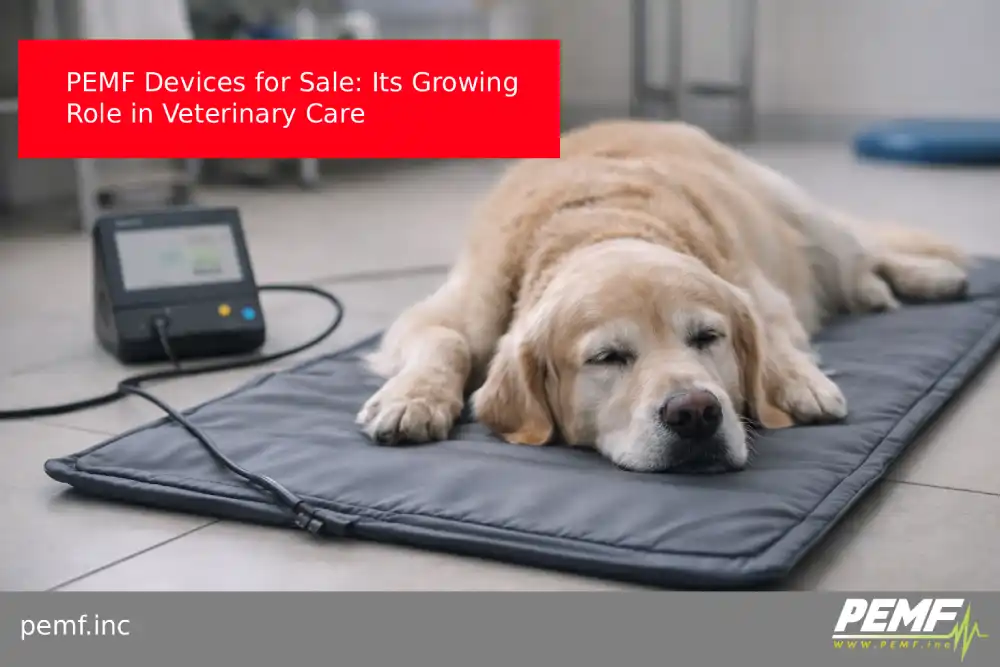 PEMF therapy mat device placed under a relaxed dog