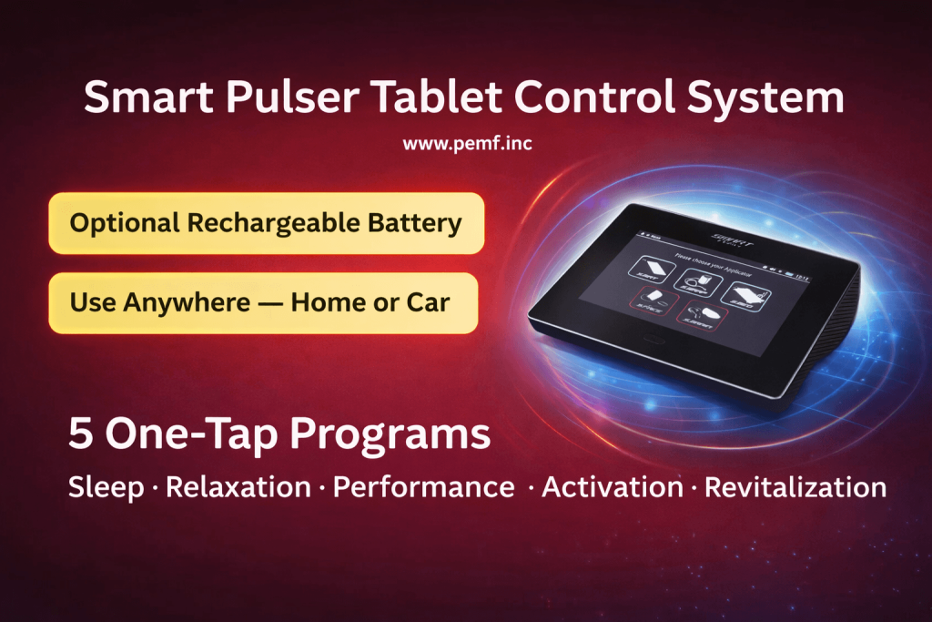 Smart Pulser PEMF touchscreen control tablet with one-tap program selection