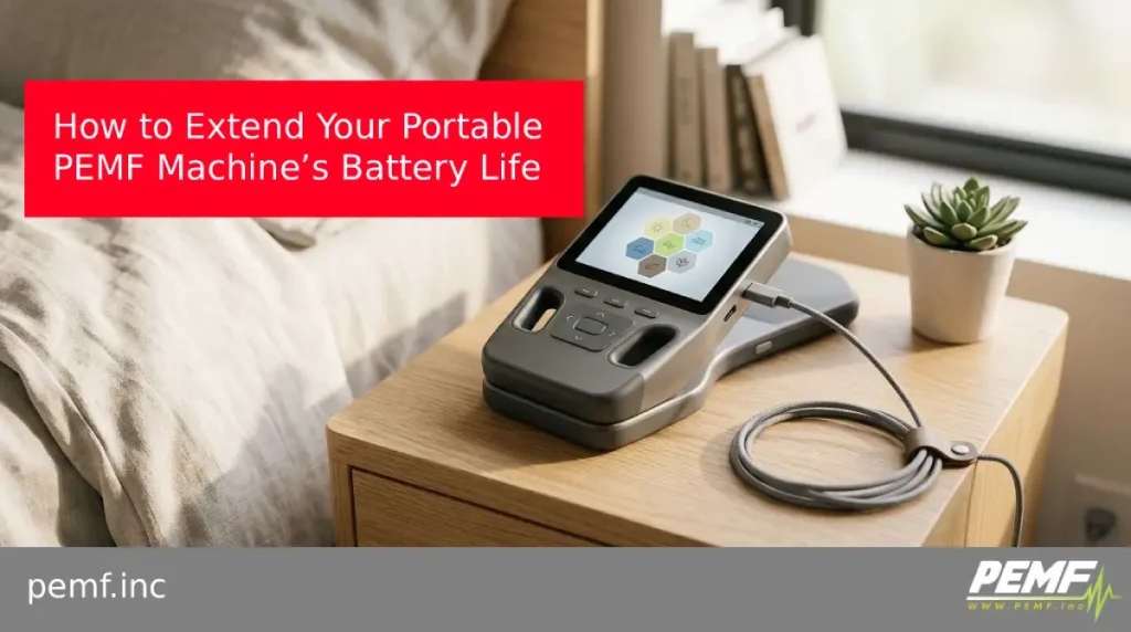 portable PEMF machine, display and control buttons